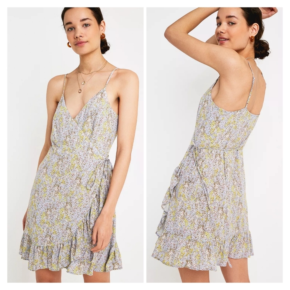 Free People All My Love Printed Wrap Dress Size S